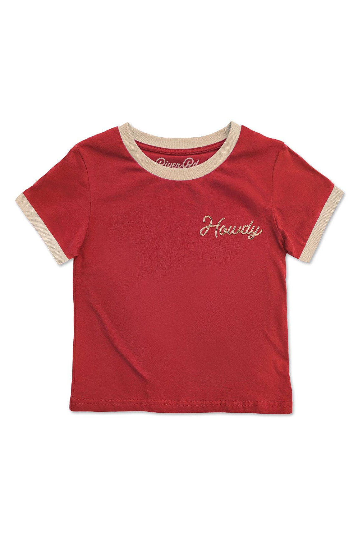 kid's howdy vintage ringer - red