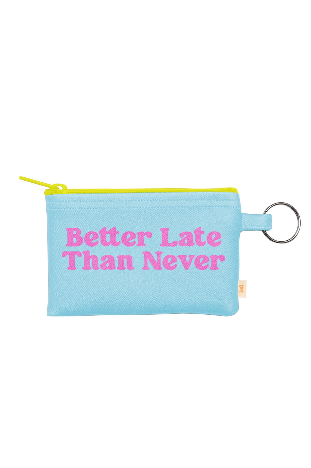 colorblock penny key ring - better late than never
