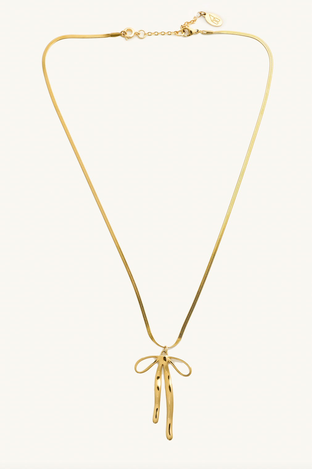 delaney bow necklace - gold
