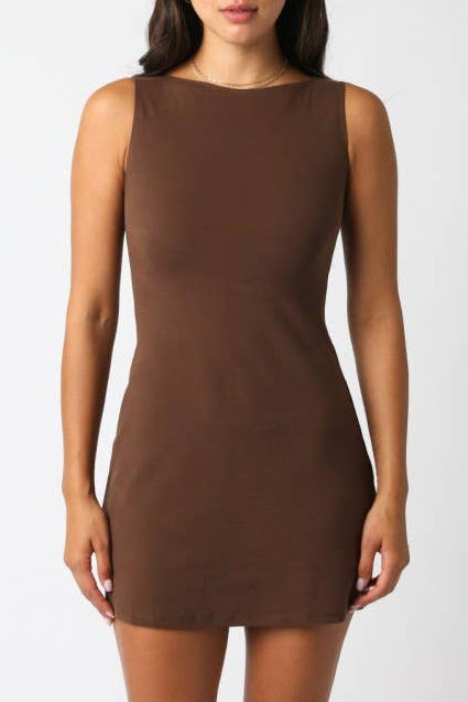helia mini dress - brown