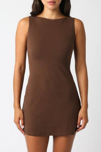 helia mini dress - brown
