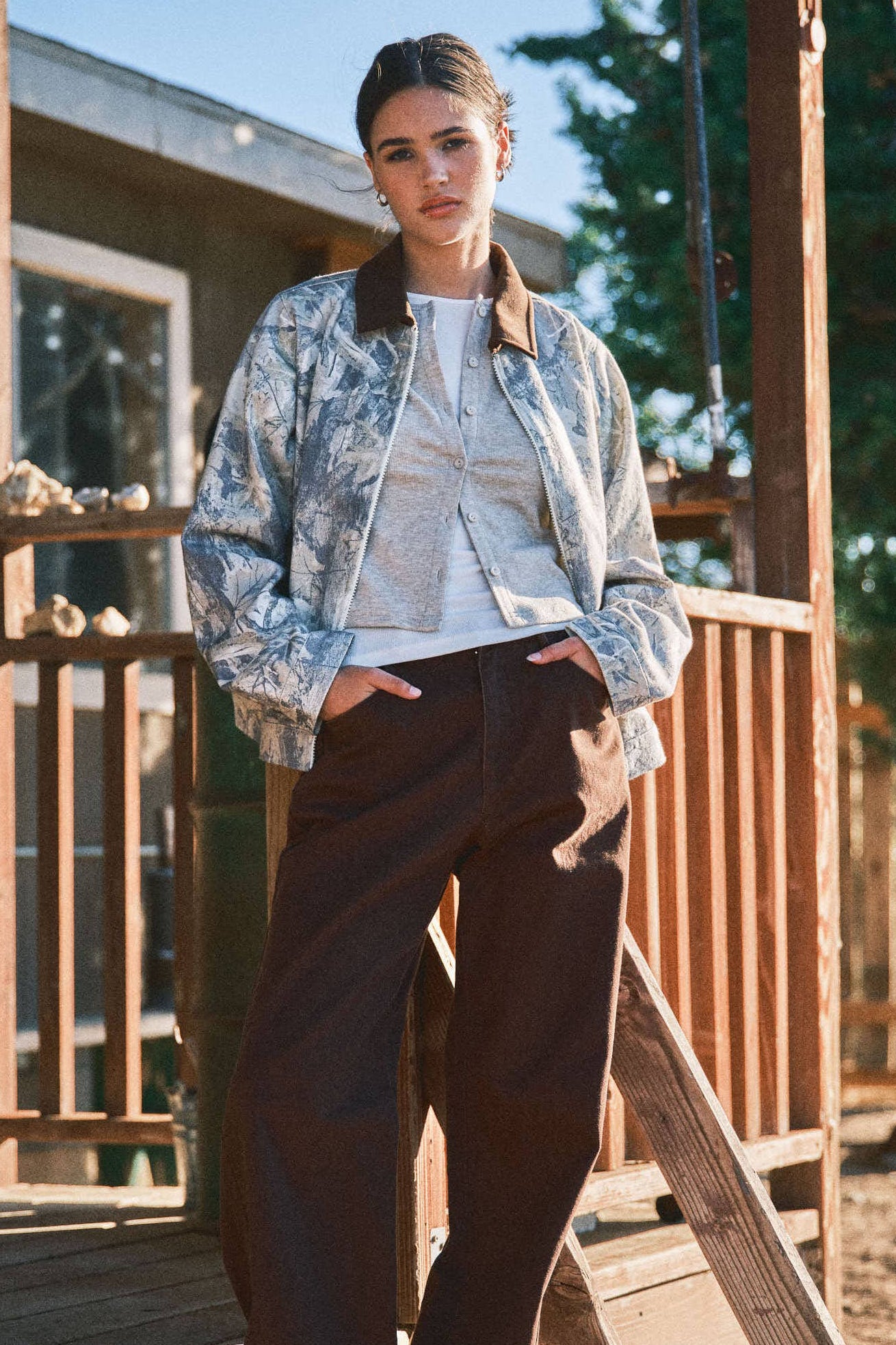 heidi button tee - light blue