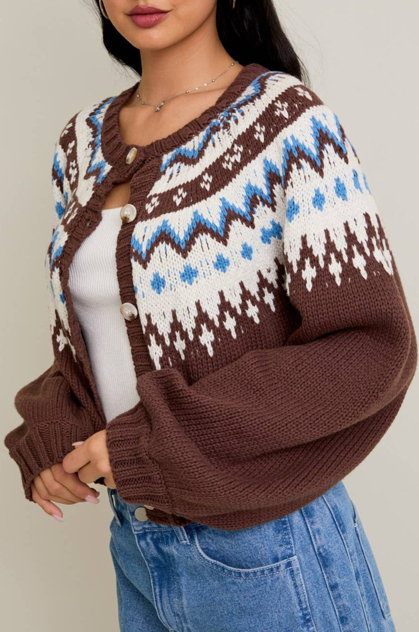 chandler cardigan - brown (FINAL SALE)