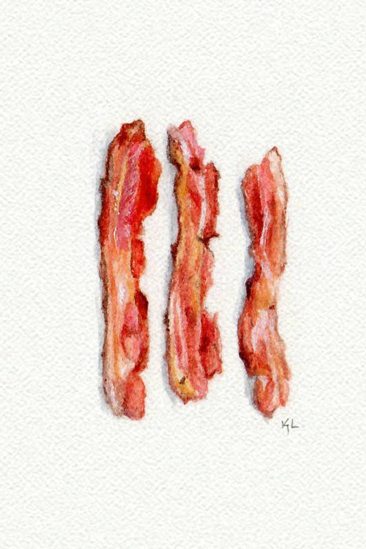 tiny watercolor print - bacon