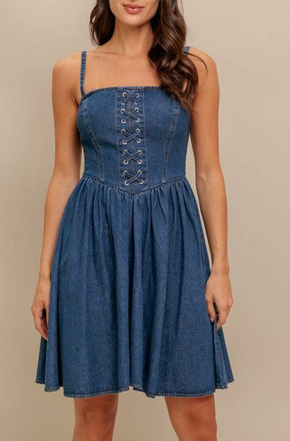 leona dress - indigo