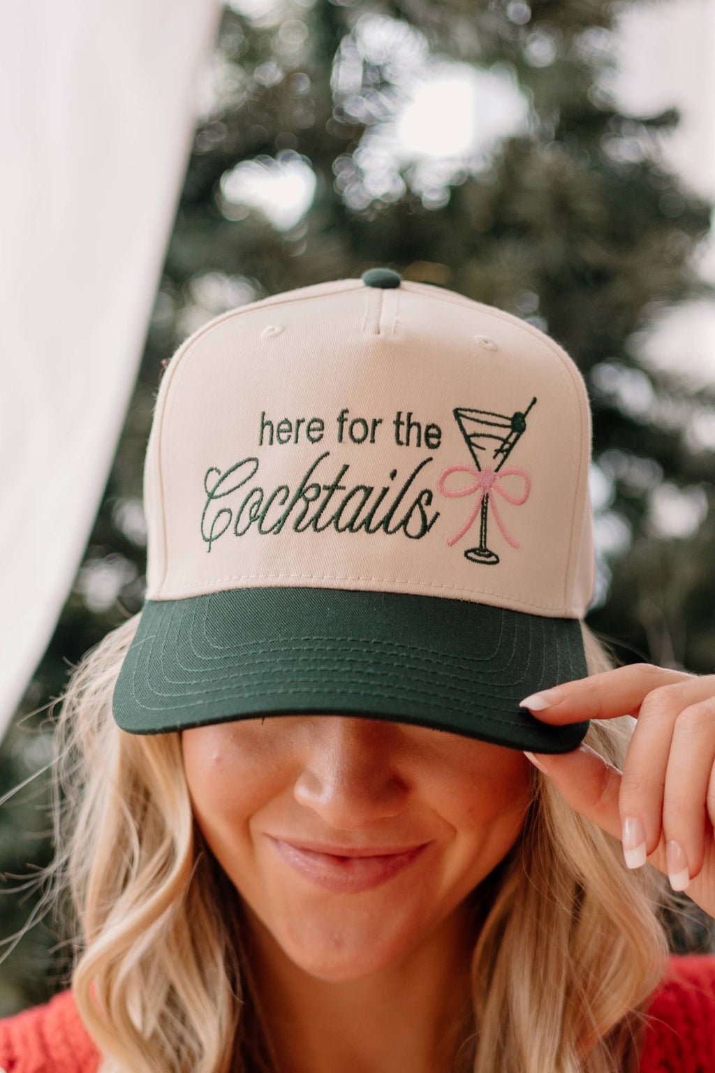 here for the cocktails two tone hat