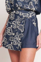 maggie skort - dark denim