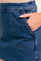 kyla skort - dark wash