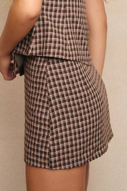 london skirt - tan & brown