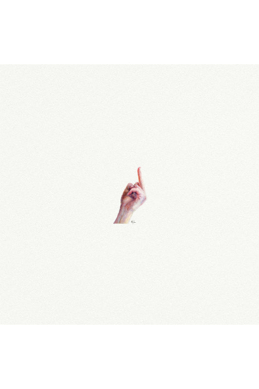 tiny watercolor print - middle finger