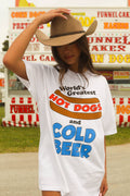 hot dogs and cold beer tee - white (FINAL SALE)