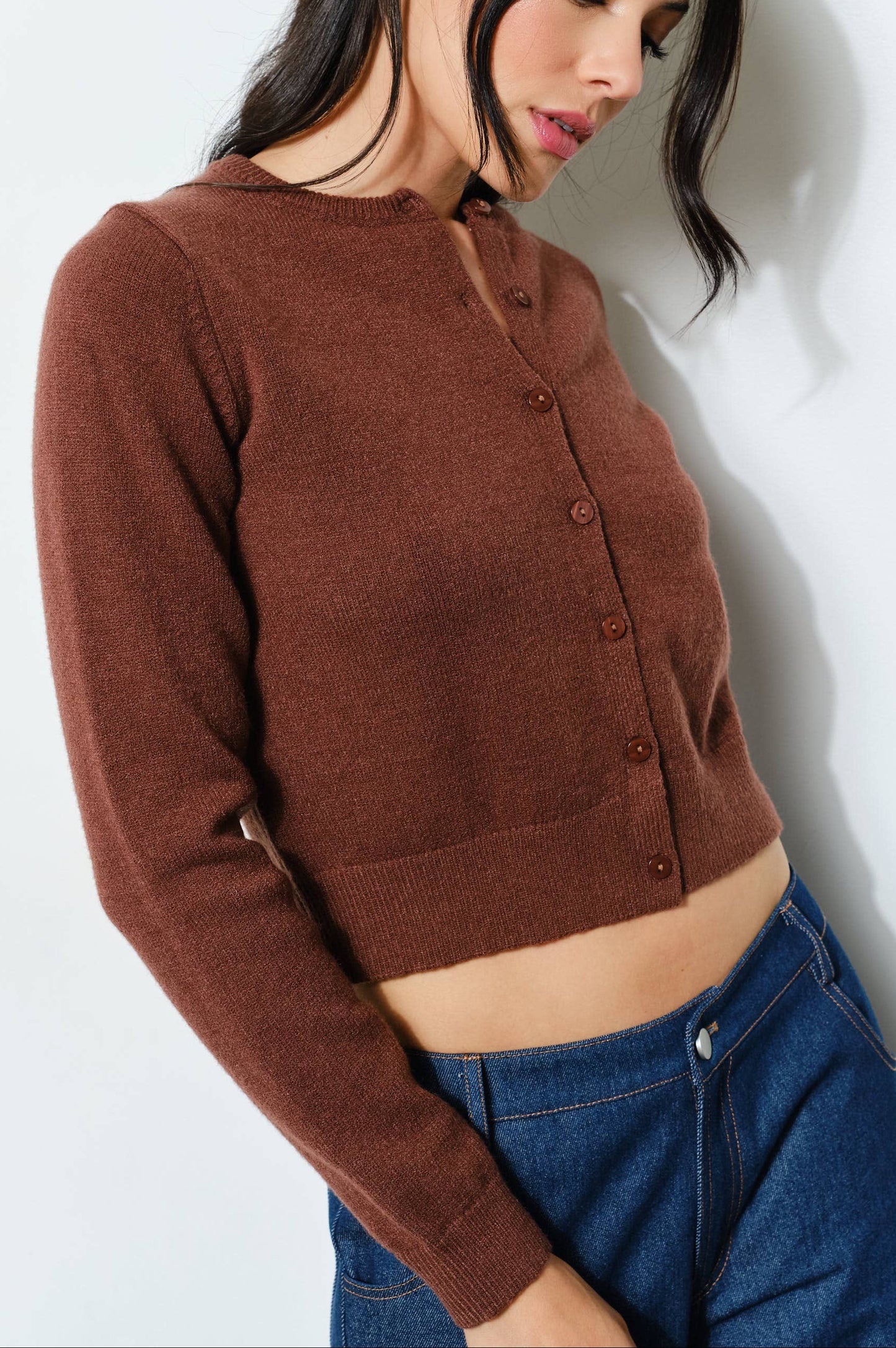 devyn cardigan - brown