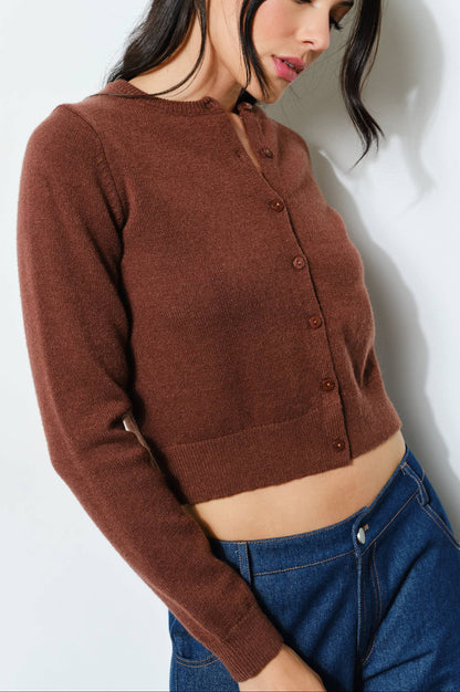 devyn cardigan - brown