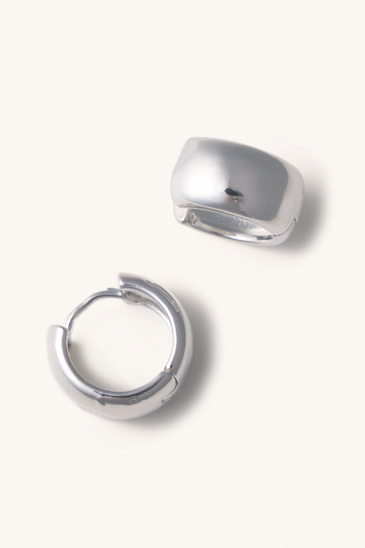 mimi chunky hoops - silver