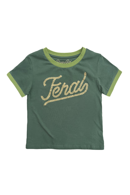kid's feral vintage ringer - forest