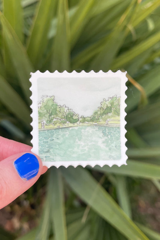 barton springs stamp sticker