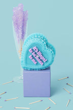 heart cake candle - illegal to be mean to me