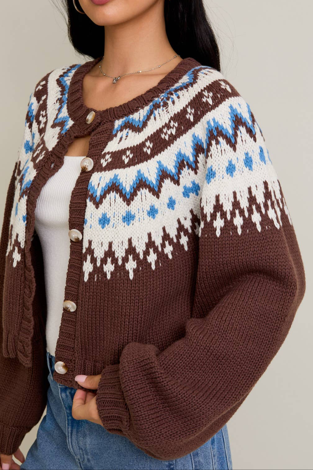 chandler cardigan - brown (FINAL SALE)