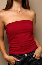 kamryn tube top - dark red (FINAL SALE)