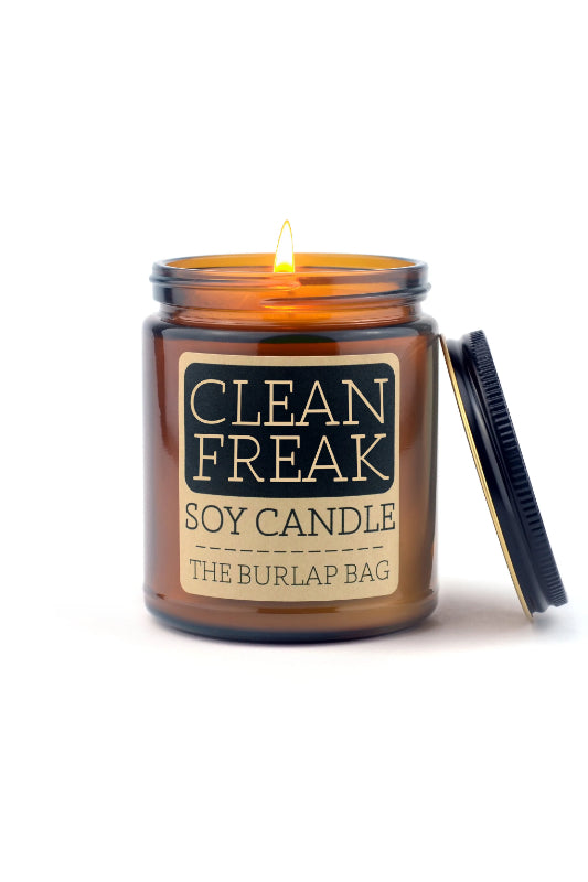 Burlap Bag Candle - clean freak