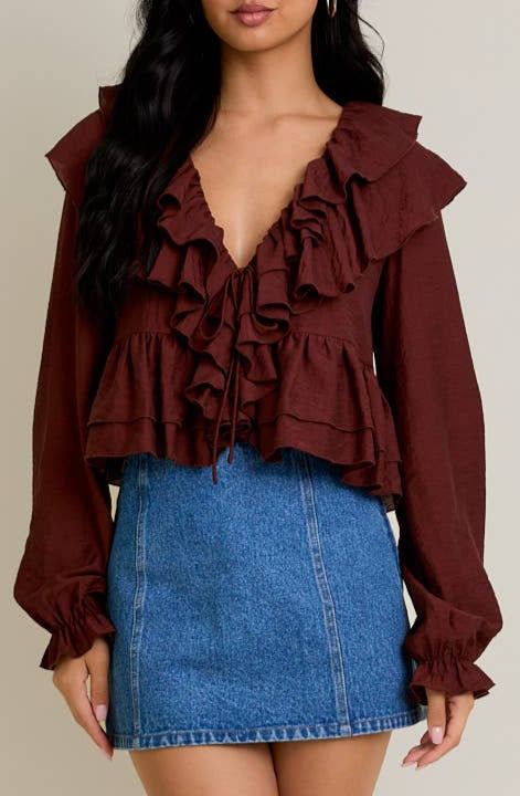 kiera top - brown