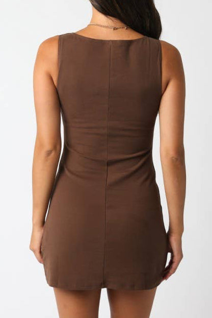 helia mini dress - brown
