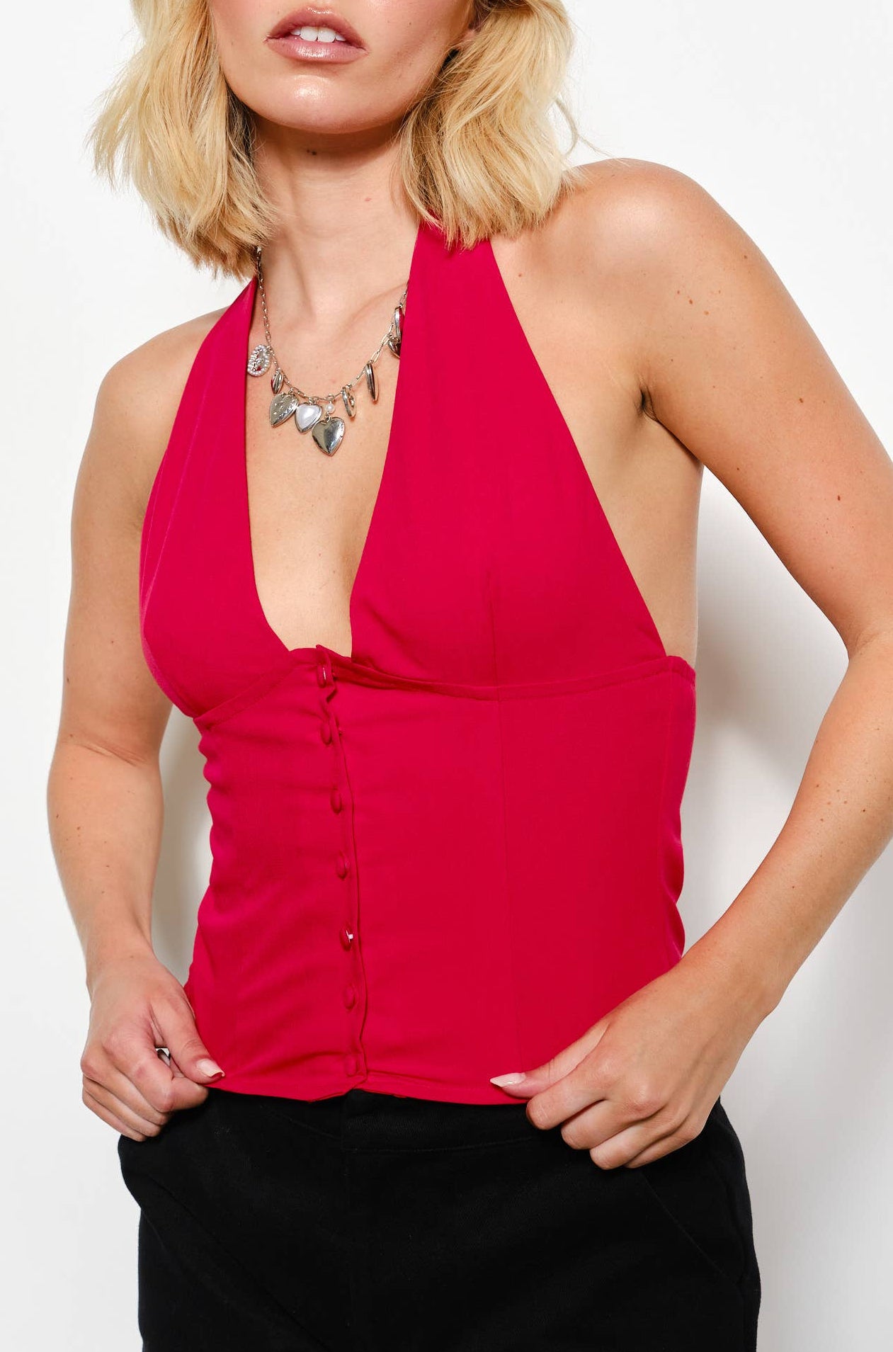 bonnie halter top - red