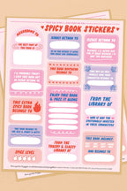 spicy book plate sticker sheets