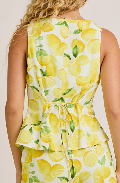 tessa top - cream yellow