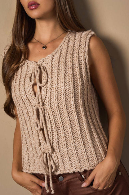campbell sweater vest - oatmeal
