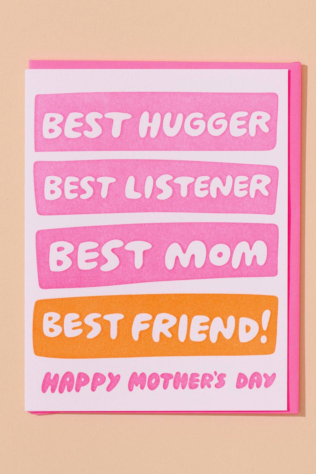 best hugger, listener, mom, friend - mother's day card