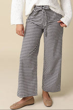 isis gingham pants - black