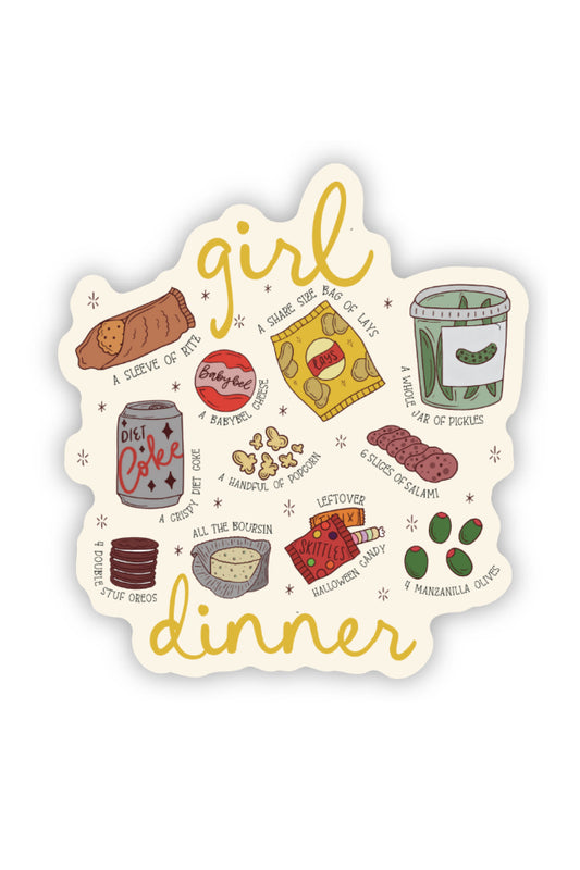 girl dinner essentials sticker