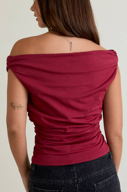 zara top - maroon