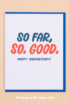 so far, so good letterpress card