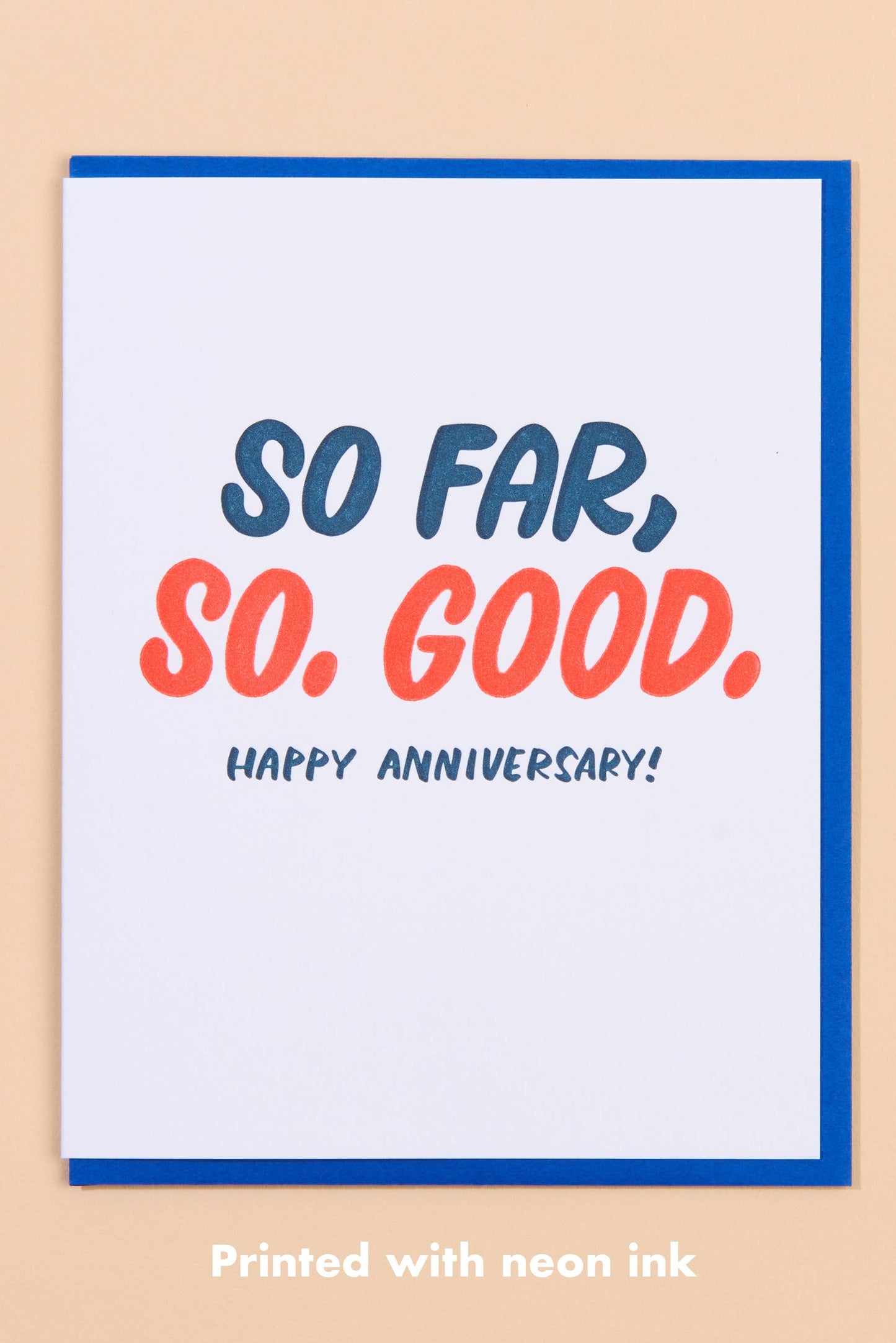 so far, so good letterpress card