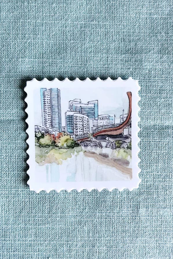 pfluger pedestrian bridge stamp sticker