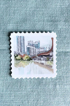 pfluger pedestrian bridge stamp sticker