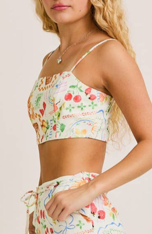 maci top - cream multi
