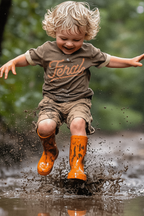 kid's feral vintage ringer - brown