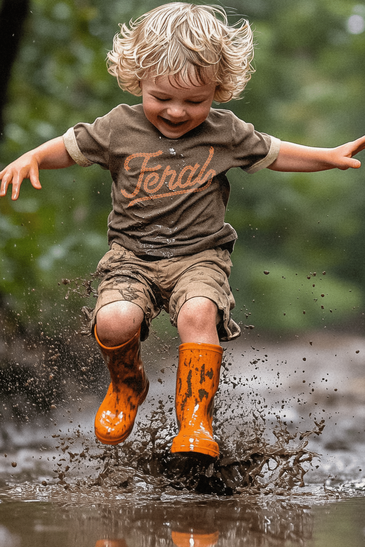 kid's feral vintage ringer - brown