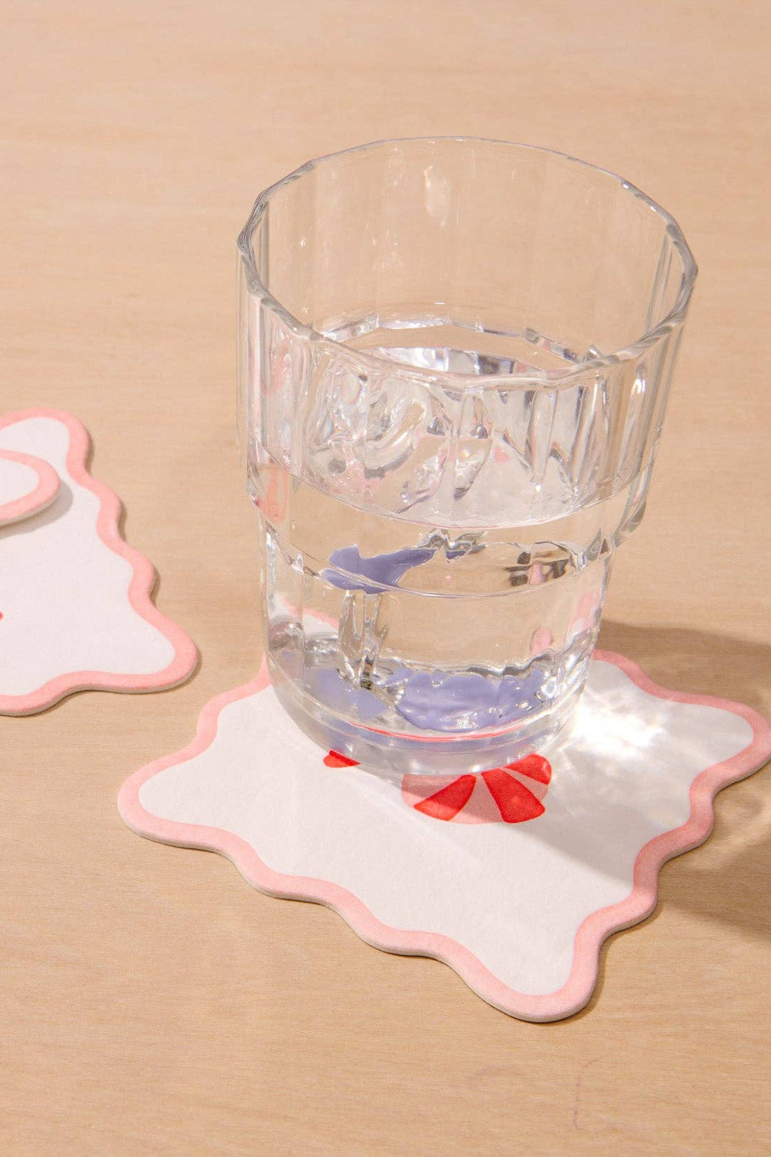 crudité letterpress coasters - shrimp