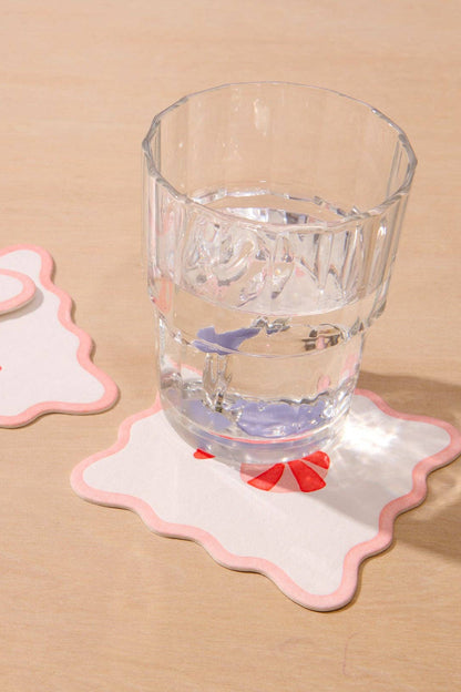 crudité letterpress coasters - shrimp