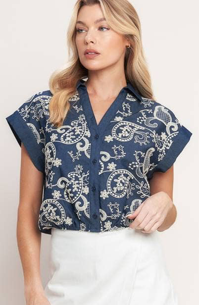 maggie top - dark denim