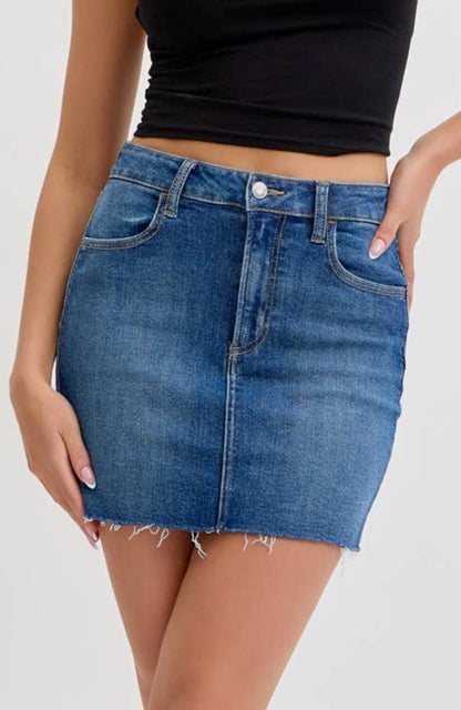 brynn skirt - mid wash