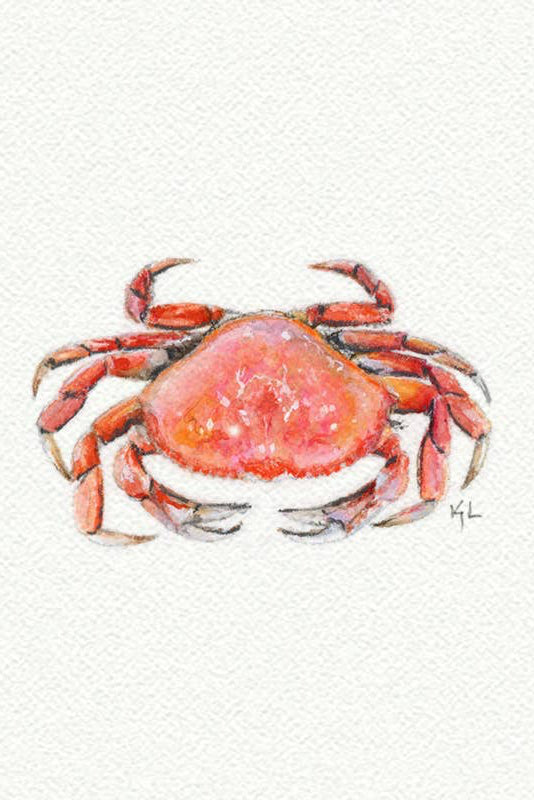 tiny watercolor print - crab