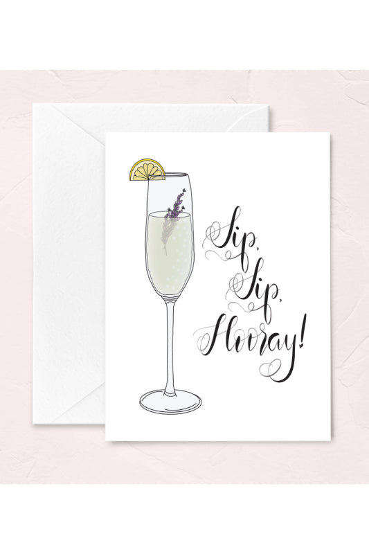 sip sip hooray champagne card
