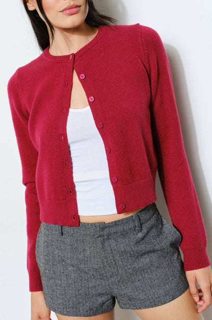 devyn cardigan - burgundy