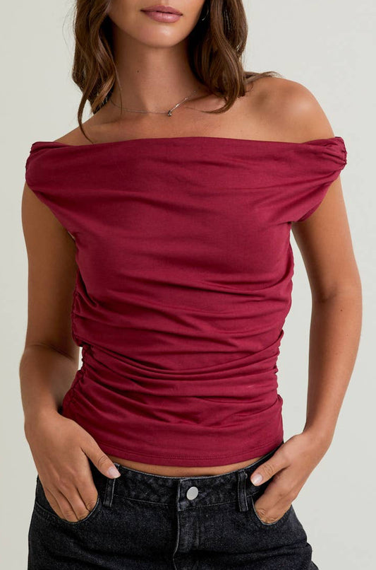zara top - maroon