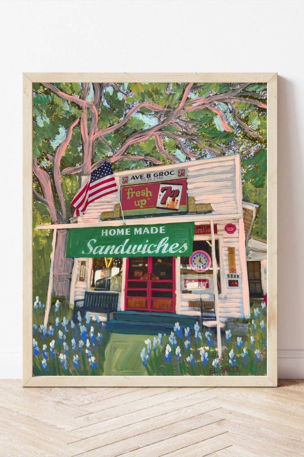 avenue b grocery austin print | el baker